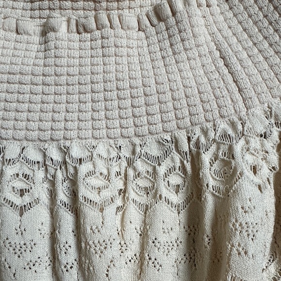 Zara Ivory Lace Knit Blouse - Picture 3 of 4